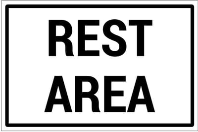 Rest area bord | gecoat dibond materiaal | 30 x 20 cm