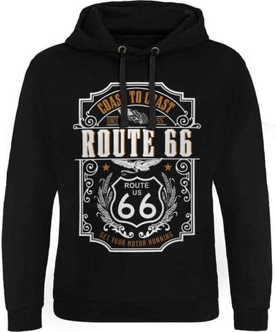Route 66 Hoodie/trui -S- Coast To Coast Zwart