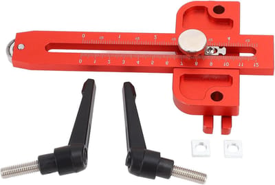 Tafelzaagmalgeleider - Houtbewerking Hulp - Nauwkeurig Zagen - Dubbele Schaal - 0-120 mm - Rood