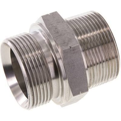 1 1/2'' NPT x G 1 1/2'' RVS Borstnippel 40 Bar - Hydrauliek - FL2S-M-ST-112NG