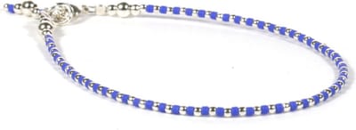 Heaven Eleven - meisjes - Enkelbandjes - zilver - 925 - blauw - 1mm - 19cm