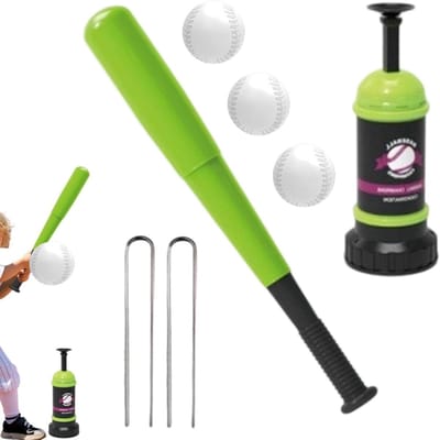 Honkbalset Kinderen - Trainingsmachine Bal - Oefenen Slagvaardigheid - Automatische Balwerper - 3 Ballen Inbegrepen - Groen