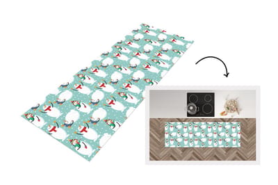 Keukenloper - Loper keuken - Sneeuwpop - Cartoon - Winter - Kerst - Patronen - 150x50 cm - Keukenloper vinyl