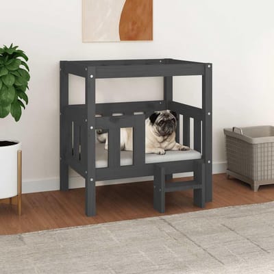 Houten Hondenbed - Hondenmand Grenen - Comfortabel Rusten - Massief Grenenhout Frame - 655x50 cm - Grijs