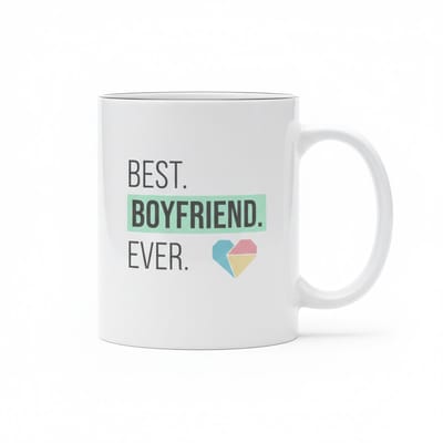 Best Boyfriend Ever Tekst Mok 330 ml – Schattige Romantische Koffie- en Theemok Cadeau voor Hem