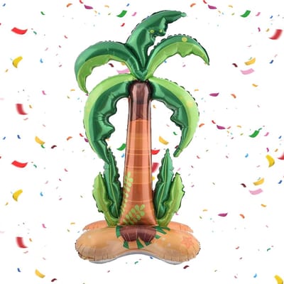 Opblaasbare palmboom, Hawaiiaanse decoratie, kokosnootpalm, ballonvormig, 150 * 80 cm, decoratieve opblaasbare palmboom, voor tropisch strand, zomerfeestdecoratie, zwembadfeest, strandactiviteiten.