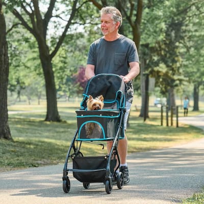 Luxe Wandelwagen voor Huisdieren met 360 Graden Voorwiel en Remmen