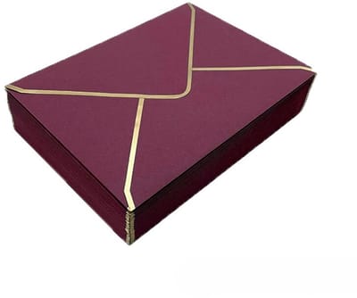 50 Premium Mini Enveloppen – Elegante papieren enveloppen van 13,5 x 18,5 cm, perfect voor trouwuitnodigingen, verjaardagskaarten, afstudeeraankondigingen en bijzondere aandenkens, Wijnrood