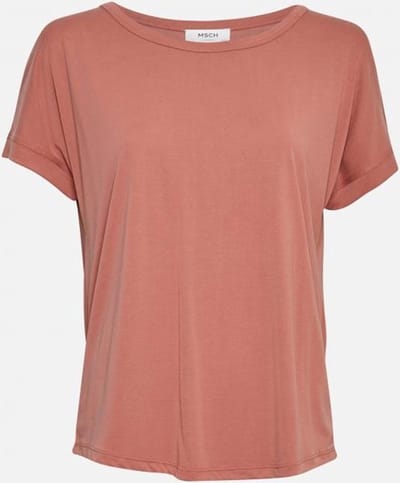 MSCH Copenhagen Fenya Modal Tee Tops & T-shirts Dames - Shirt - Perzik - Maat XS/S