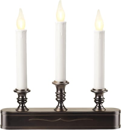 LED Venster Kandelaar - Flikkerende Kaars - Feestelijke Decoratie - Met Timer Functie - 11.5 Inch Hoog - Zwart Antiek