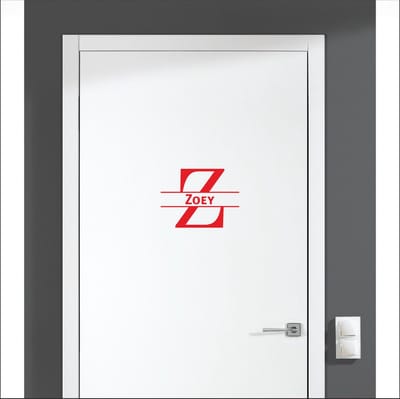 Deursticker Met Naam -  Zoey - Rood