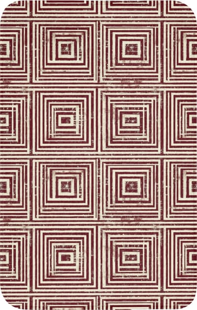 WC mat 50x80 cm - Antislip - Geometrisch - Patroon - Rood - Toiletmat - Vloermat - Douchemat - Toilet tapijt - Toiletmatten