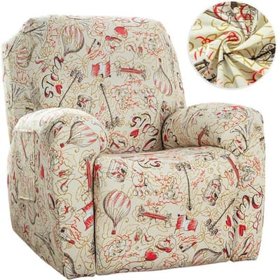 Housse de Canapé Fauteuil Inclinable Floral Extensible Housse de Meuble Canapé Inclinable Pour Salon Housse de Fauteuil Relax Détachable Lazy Boy Décoration de Maison 1 Seat