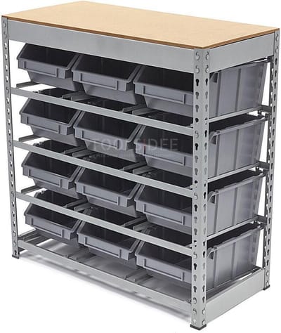 HBM bakkenkast opbergsysteem stelling met 12 opbergbakken 40 x 85 x 88 cm metaal