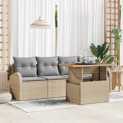vidaXL - Tuinbank - Set - 5 - st - Beige - en - Lichtgrijs