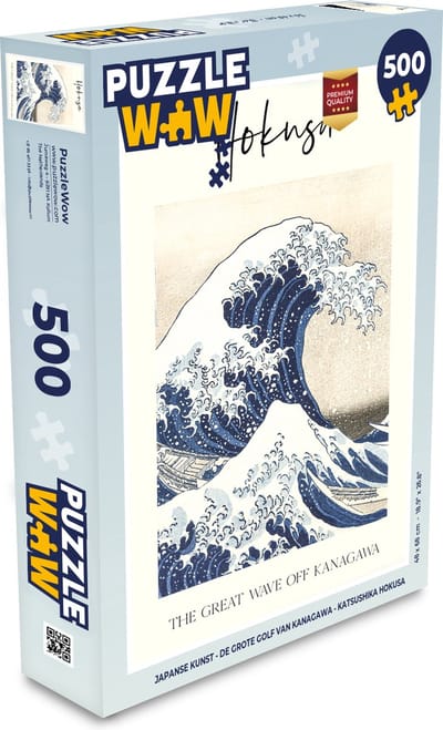 Puzzel Japanse kunst - De grote golf van Kanagawa - Katsushika Hokusai - Legpuzzel - Puzzel 500 stukjes