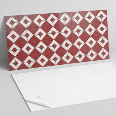 Coloray Wandpanelen Zelfklevend - Geometrische patronen in de lay-out PVC Wandpaneel - 100 cm x 50 cm - Rood Wandbekleding Zelfklevend - 1 stuk - Texturen Wandpanelen Zelfklevend - Wandbord Keuken - Wandpaneel Badkamer