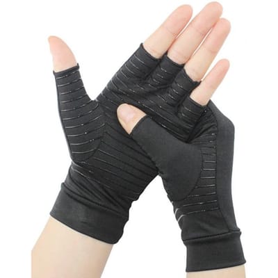 1 paar artritis compressiehandschoenen voor mannen en vrouwen, geschikt voor snel typen XL zwart