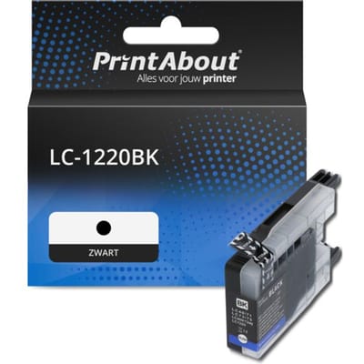 PrintAbout huismerk Inktcartridge LC-1220BK Zwart Geschikt voor Brother