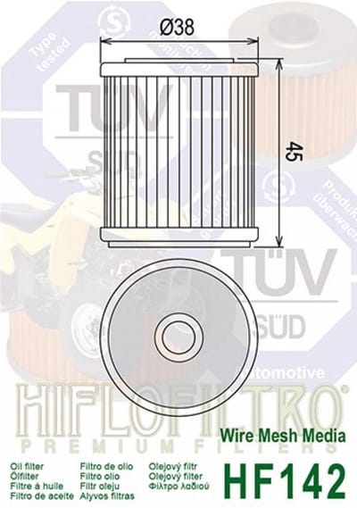 Filtre à huile Hiflofiltro pour Moto TM 450 MX F 2007 à 2010 Neuf