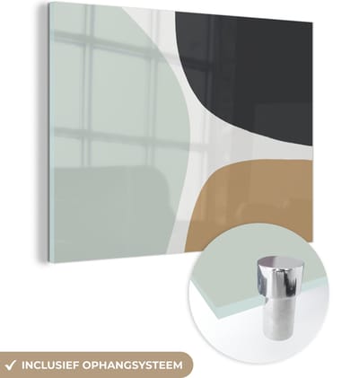 MuchoWow® Glasschilderij 120x90 cm - Schilderij acrylglas - Pastel - Minimalisme - Design - Foto op glas - Schilderijen