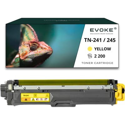 Evoke compatibele toner voor Brother Tn-245Y Tn245Y Tn-245 Tn245 Tn-241Y Tn241Y Tn-241 Tn241 Geel 2200 pagina's Dcp-9015Cdw Dcp-9020Cdw Mfc-9340Cdw Mfc-9140Cdn