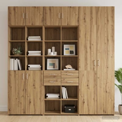 vidaXL - Opbergkast - met - Planken - Artisanaal - eiken - 70 - x - 42,5 - x - 225 - cm