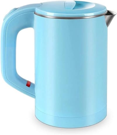 Mini Waterketel - Reis Waterkoker - Snel Water Koken - Roestvrij Staal - 06 Liter - Blauw
