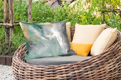 Buitenkussens - Groen - Modern - Marmer - Abstract - 60x40 cm - Weerbestendig