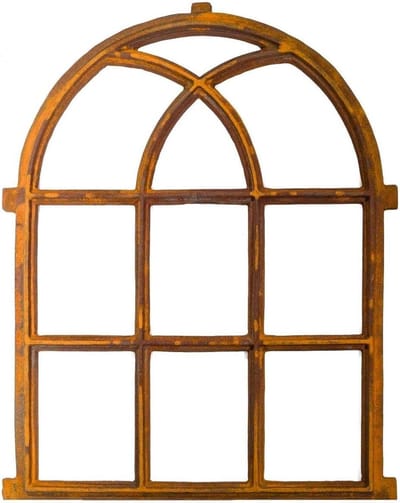 Staalraam Antiek - Decoratief raam - Tuin Decoratie - Roestige uitstraling - 72x58cm - Roestbruin