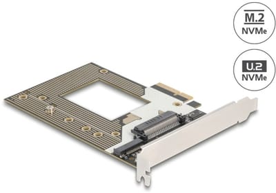Delock PCI Express 4.0 x4 Card to 1 x NVMe M.2 Key M 110 mm or U.2 Slot