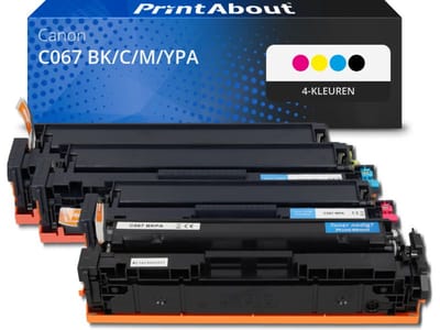 PrintAbout huismerk Toner C067 BK/C/M/YPA 4-kleuren Multipack geschikt voor Canon