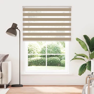 vidaXL - Zebra - Blind - 155x200 - cm - stofbreedte - 150,9 - cm - polyester - zandbruin