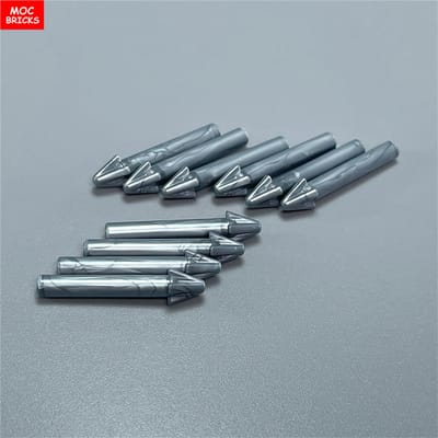 MIJN EIGEN CREATIE Blokken Vork Harpoen 4cm Actiefiguur Ninja pijlen 18041 DOE-HET-ZELF Speelgoed Leren Bouwstenen Kinderen Cadeaus gray