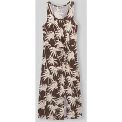 Jurk van viscosemix met knoopdetail en split