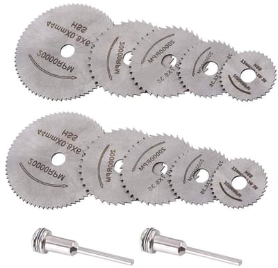 Cirkelzaagbladen Set - Mini zaagbladen - Hout plastic snijden - Hoge snelheid staal - 12 stuks - Zilverkleurig