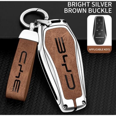 Zinklegering Auto Sleutelhoes Cover Voor Byd Song Plus Pro Seal U Dm I Dolphin Mini Atto 3 Ev Beschermhoes Auto Accessoires brown