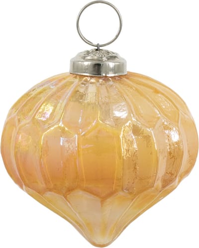 HomeBound by KY | Glazen kerstbal oranje parelmoer | kerstbal