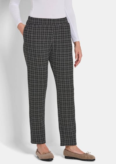 Behaaglijke vrijetijdsbroek - zwart / wit / geruit - Gr. 26 van Goldner Fashion