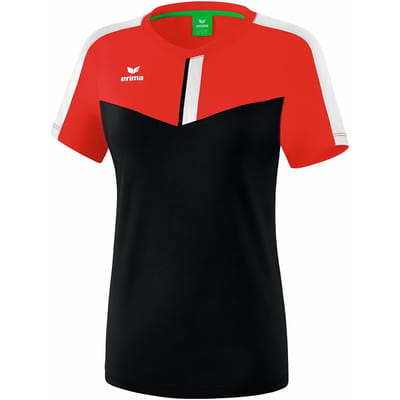 Erima Squad T-Shirt Dames - Wit / Zwart / Rood | Maat: 38