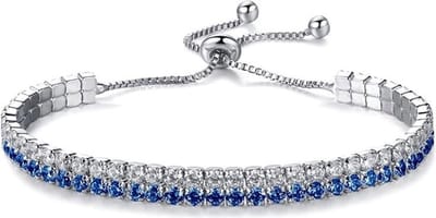 Montebello Armband Caia Blue D - Messing Verzilverd - Aanpasbaar