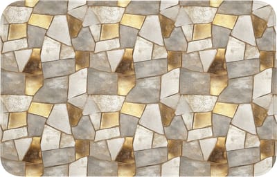 Badmat 80x50 cm - Antislip - Mozaïek - Marmer - Goud - Badmatten voor badkamer - Badkamermat - Douchemat - Badkamer mat