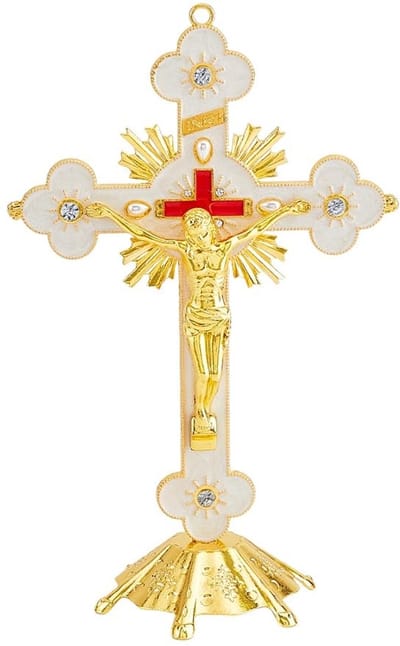Dailygoods - Metalen Jezus Kruisbeeld voor Tafeldecoratie