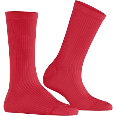 Burlington Princess Street geribd casual viscose Sokken dames rood - maat 36-41