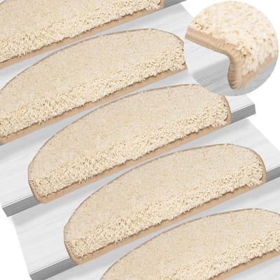 vidaXL - Trapmatten - 10 - st - 65x21x4 - cm - Crème - Halfrond - Groot