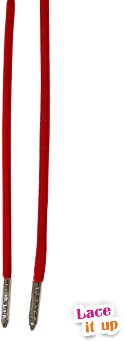 Lace it Up - Handgemaakte schoenveters fijn uni rood - Rode veters 120cm met zilveren stiften
