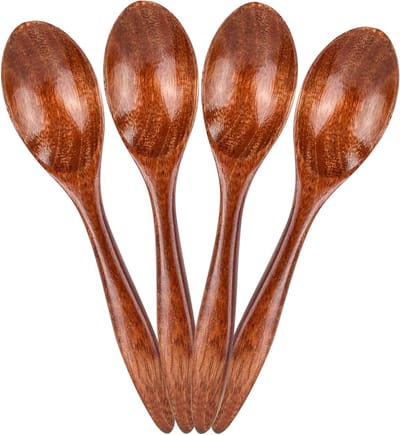 Set van 4 Houten Lepels voor Kinderen - Keukenaccessoires voor Chocolade, Honing, Koffie en Thee