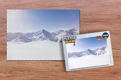 Puzzel Uitzicht op het besneeuwde winterlandschap in Oostenrijk - Legpuzzel - Puzzel 1000 stukjes volwassenen