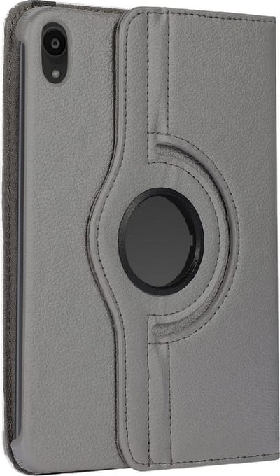 Draaibaar Tablethoes met Standaard geschikt voor Apple iPad Mini 6 | Tabletcase Bookcase met regelbare standen | Tablet Hoes Hoesje met 360 graden Rotatie - Grijs