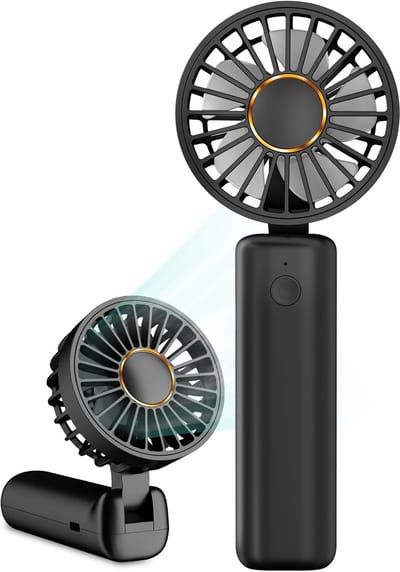 Draagbare Mini Bureauventilator - Opvouwbaar met 2000 mAh accu, 180° Rotatie, 3 Snelheden, Tot 8 Uur Gebruikstijd